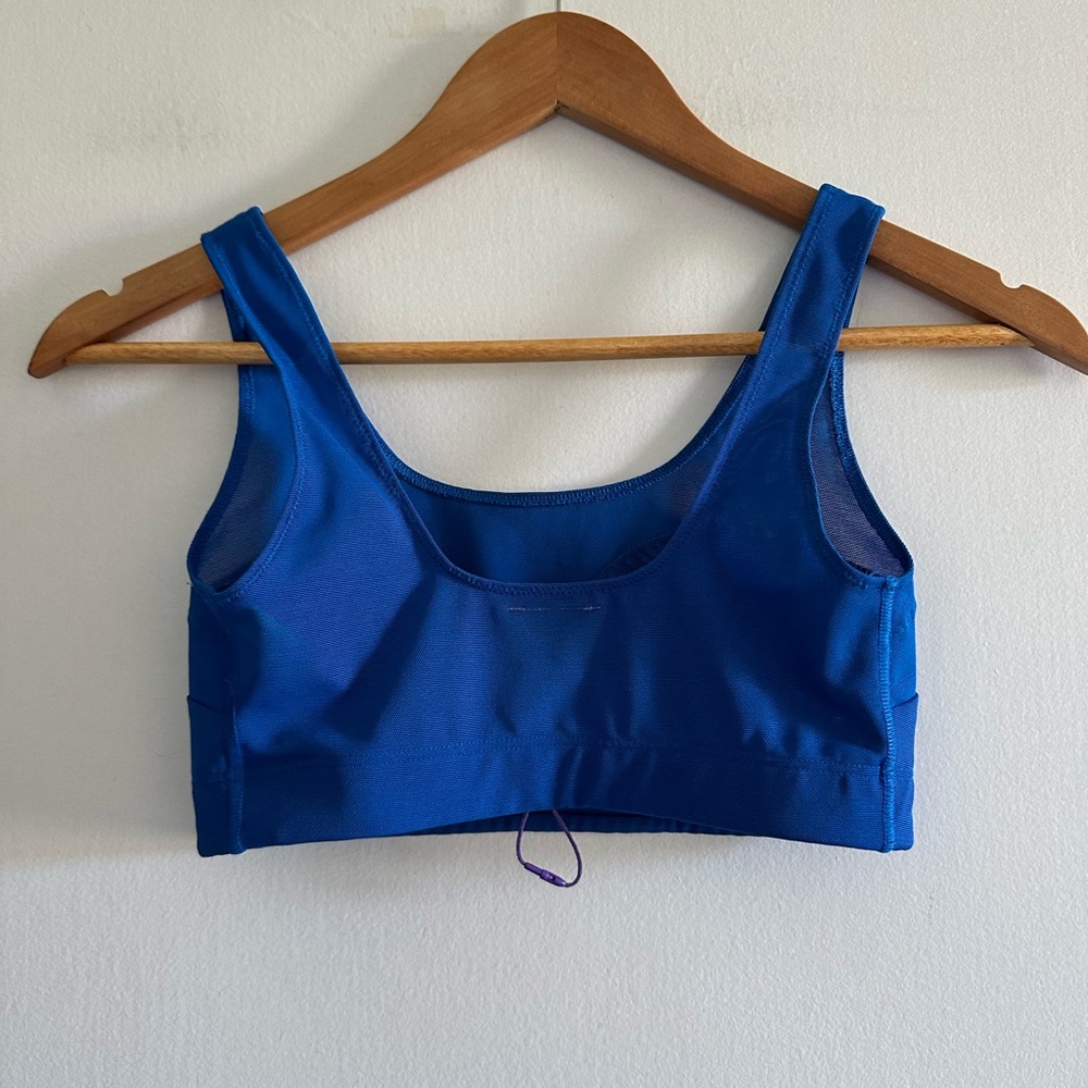 NWOT YITTY Fabletics Blue Mesh Me Smoothing Midi Bralette size XS - Picture 10 of 11